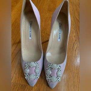 Manolo Blahnik Pink Hangisi Heels